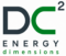 Logo von DC² Energy Dimensions mit großem Schriftzug „DC“ in Dunkelblau und Grün, hochgestellter 2 sowie den Worten „ENERGY dimensions“ darunter.